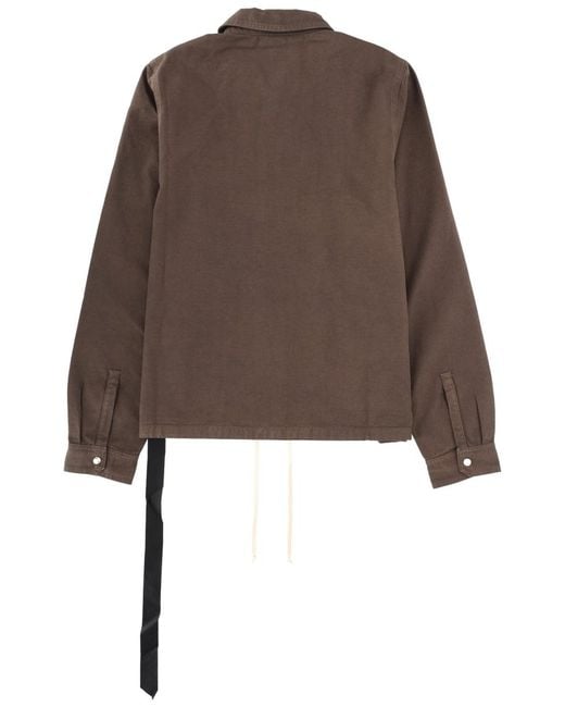 Rick Owens Brown Jacket Zipfront Cotton for men