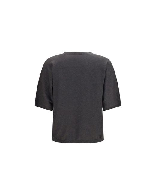 Brunello Cucinelli Black Gray Cashmere Sweater