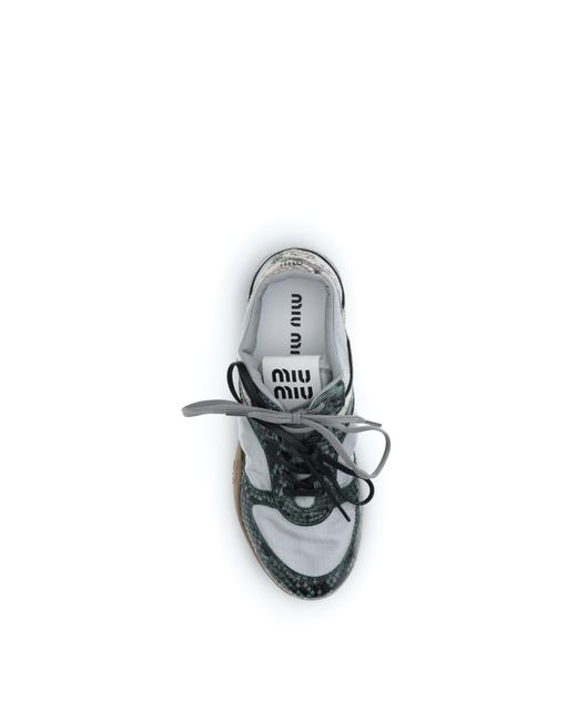 Miu Miu Multicolor Sneakers Python Print Cloud-Fir Cloud/Fir Upper: Other Fibres Lace-Up Shoes