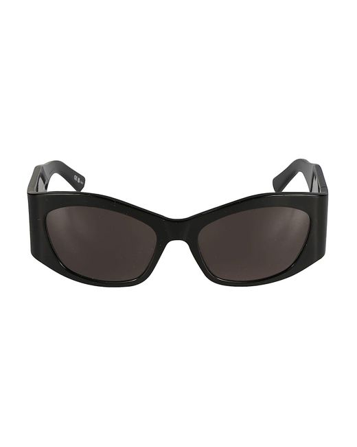 Balenciaga Black Flat Temple Logo Sided Sunglasses