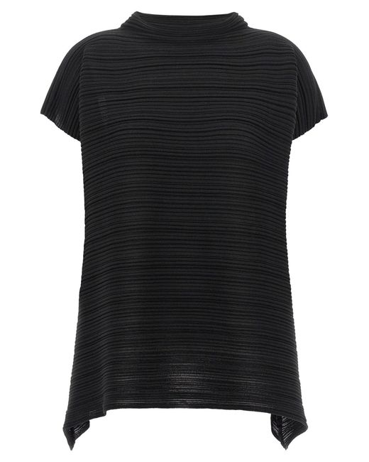 Pleats Please Issey Miyake Black Paper Bounce Blouse