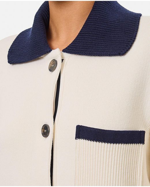 Thom Browne White Polo Collar Cotton And Cashmere Jacket