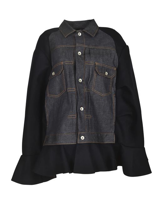 Sacai Black Denim Coat