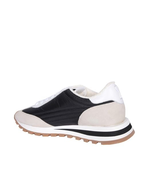 AMI White Ami Rush Leather And Canvas Sneakers for men