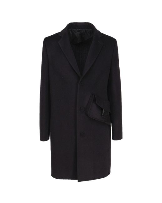 Fendi Black Wool Coat for men