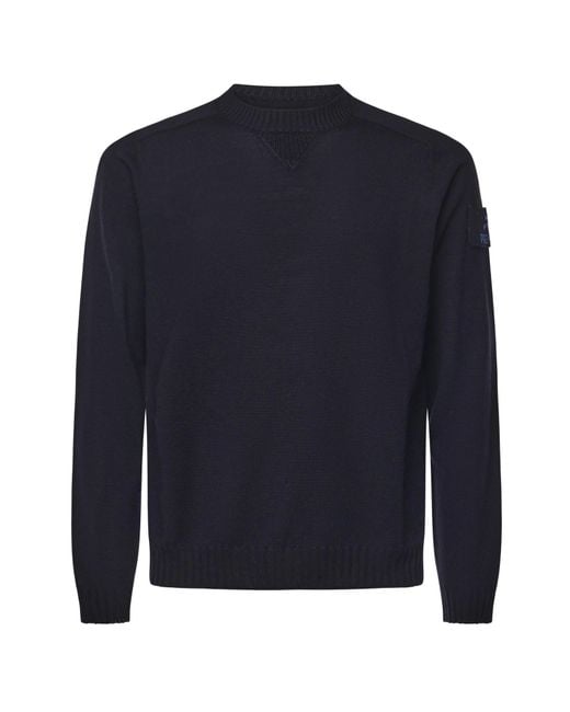 Premiata Blue Sweaters Virgin Wool for men