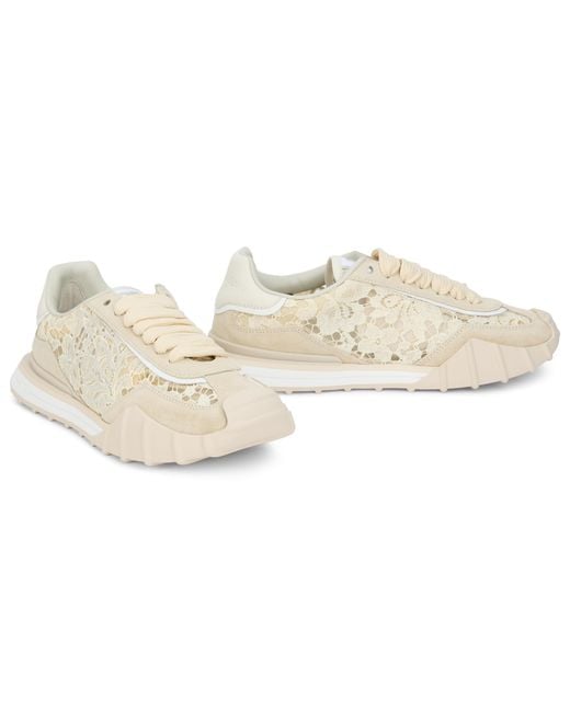Dolce & Gabbana Multicolor Low-Top Sneakers Chalk Cotton Trainers