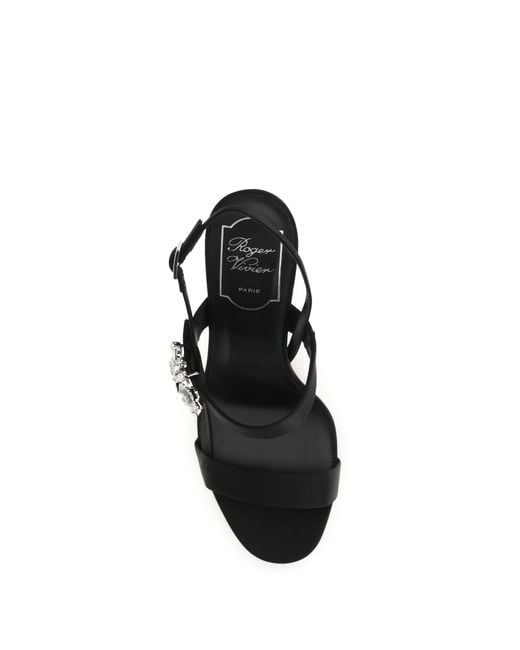 Roger Vivier Black Sandals Bouquet Silk