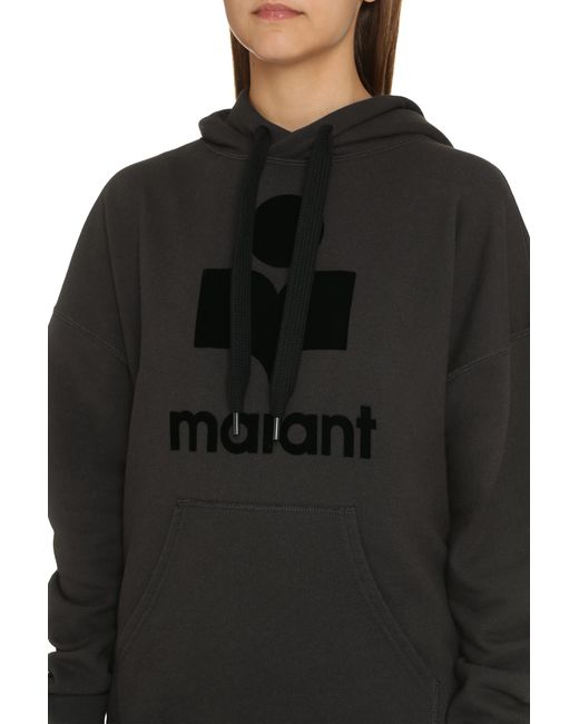 Isabel Marant Black Isabel Marant Mansel Logo Cotton Hoodie Polyester Hoodies