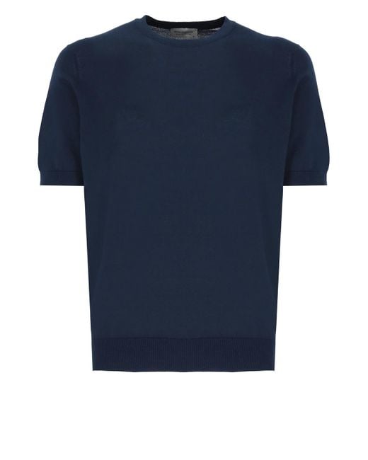 John Smedley Blue Kempton T-Shirt for men