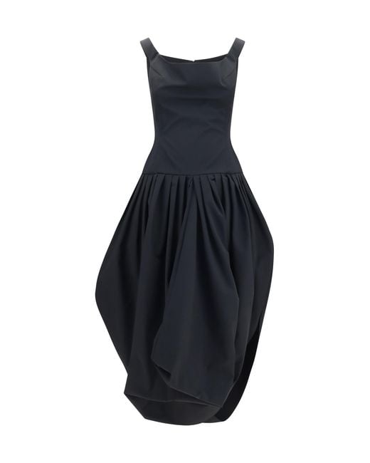 Magda Butrym Blue Off-The-Shoulder Midi Dress Polyester