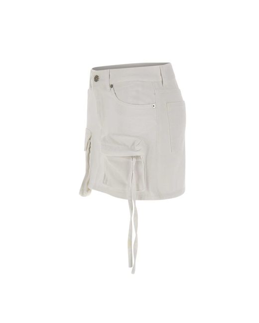 Dondup White Cotton Miniskirt