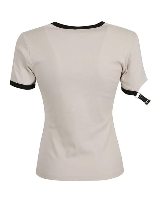Courreges White Buckle Contrast Printed T-Shirt