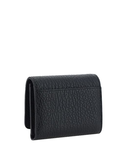 Maison Margiela Black Grained Leather Wallet Calf Bos Taurus