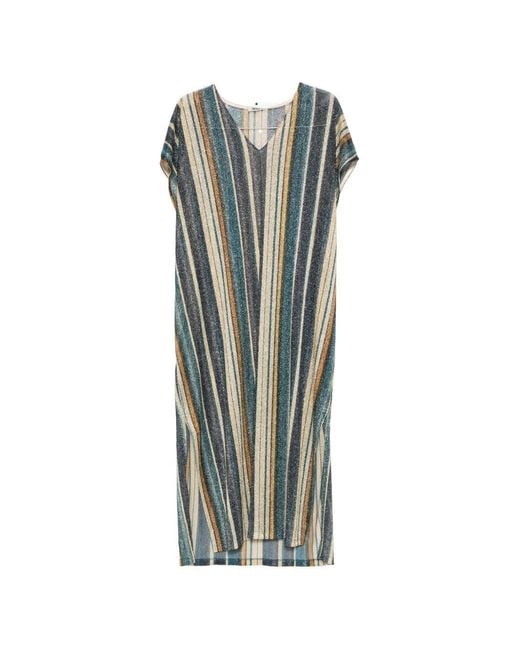 Siyu Green Zoe Striped Kaftan Dress