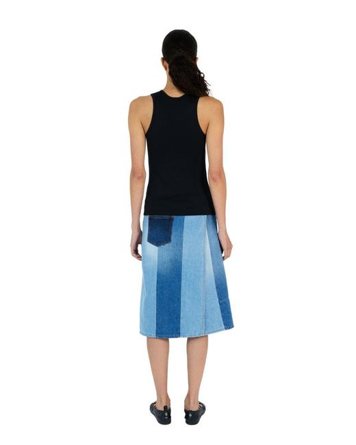 Coperni Blue Top Halterneck Cotton Tops