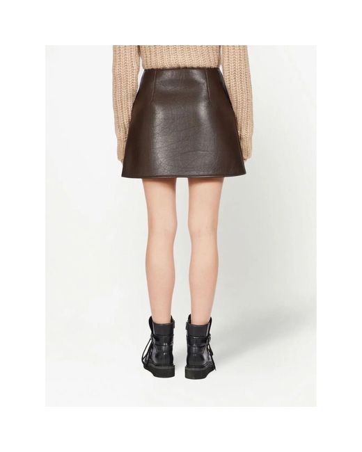 Ferragamo Brown Leather-Skirt