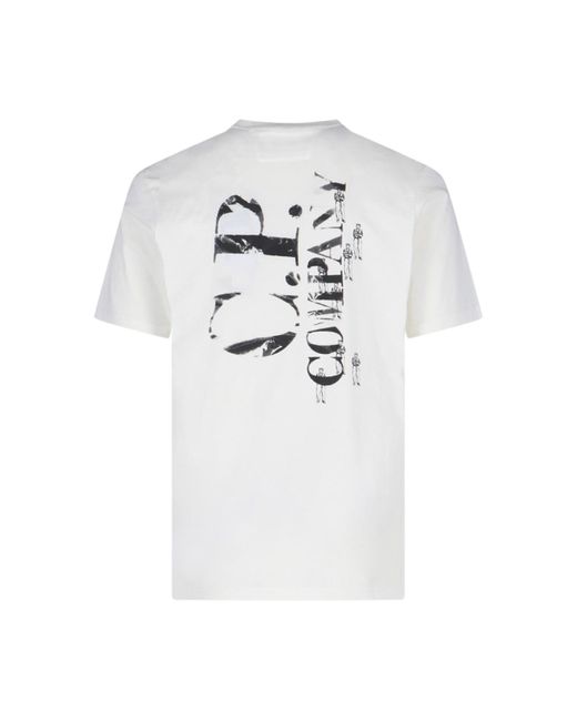 C P Company White 'british Sailor' T-shirt for men