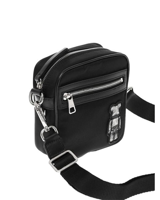Neil Barrett Black Bearbrick Logo Nylon Twill Crossboby Bag for men
