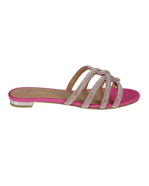 Aquazzura Moondust Flat Sandals in Pink - Lyst