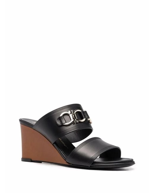 Ferragamo Brown Horsebit-Detail Open Toe Sandals