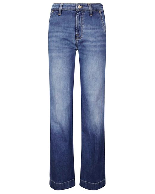 7 For All Mankind Blue Modern Dojo Trousers With Carpenter Details