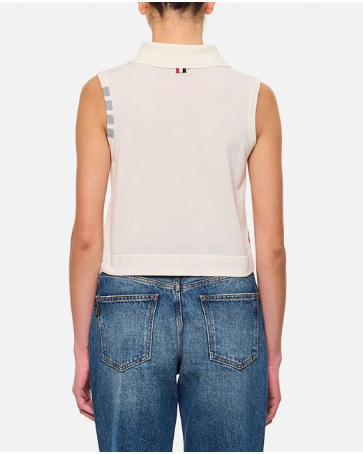 Thom Browne Blue 4-Bar Cotton Vest