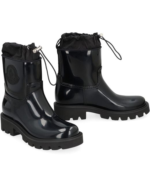Moncler Black Kickstream Rain Boots Pvc