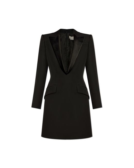 Alexander McQueen Dress With Lapels in Black Lyst UK