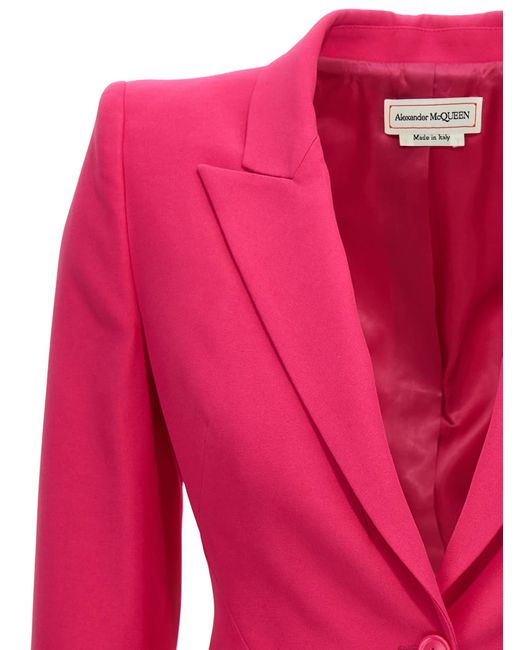 Alexander McQueen Pink Single-breasted Blazer Jackets