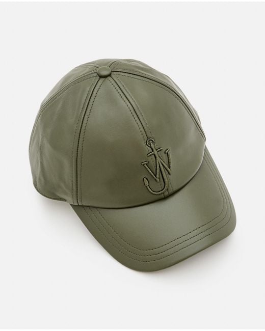 J.W. Anderson Green Nappa Leather Baseball Cap for men