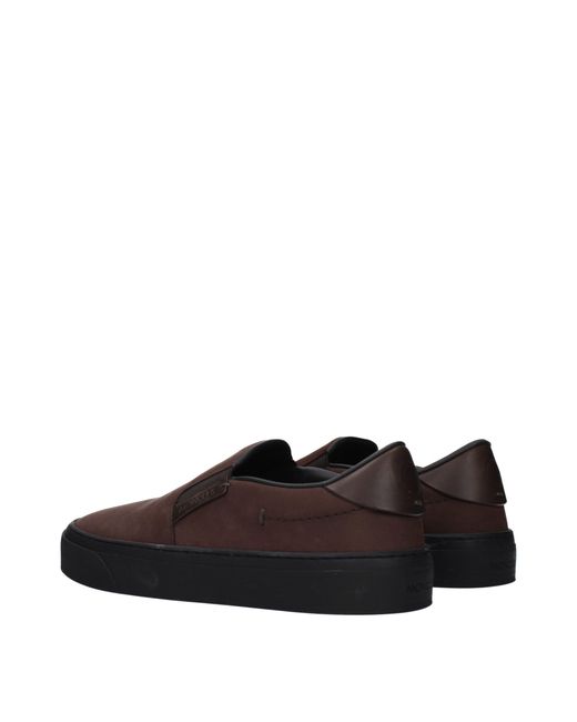 Moncler Brown Leather Slip-On Loafers for men
