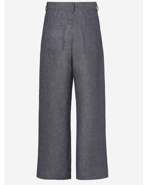 Fendi Gray Jeans Cotton-Linen Blend for men