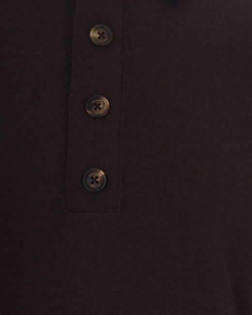Eleventy Blue Long Sleeve Polo Shirt With Four-Button Placket for men