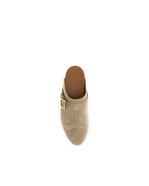Chloé Natural Calf Leather Bos Taurus Clogs