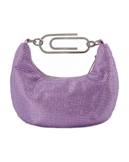 Off-White c/o Virgil Abloh Purple Binder Clip 20 Bag Strass