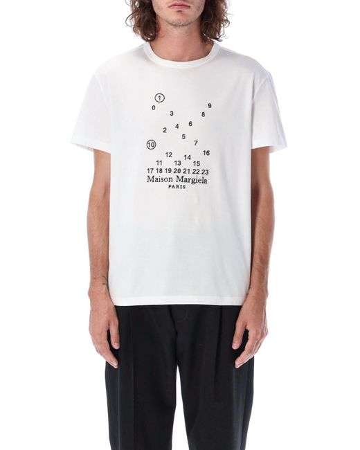 Maison Margiela Embroidered Numbers Tshirt in White for Men Lyst UK
