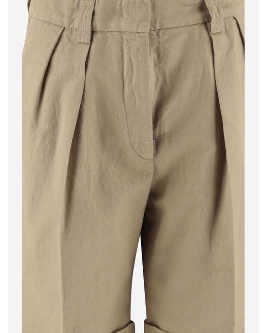 Aspesi Natural Cotton And Linen Short Pants