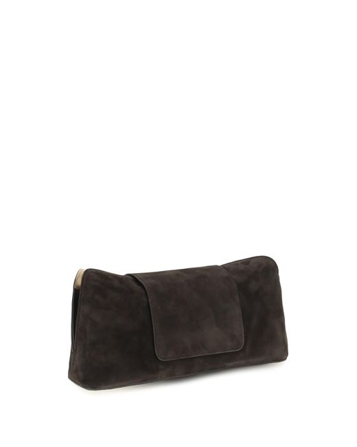 Versace White Suede Pouch Vivian Calf Leather Shoulder Bags