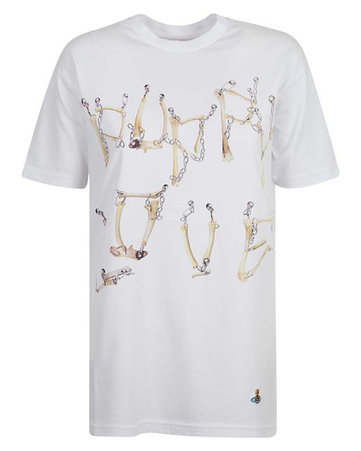 Vivienne Westwood White Bones N Chain Classic T-Shirt