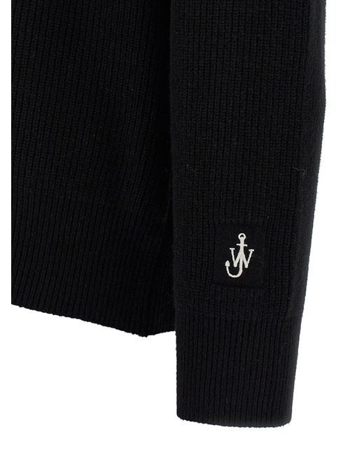 J.W. Anderson Black Half Zip Sweater for men