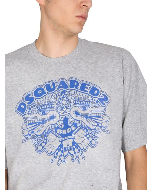 DSquared² Blue Dragon Bros Football T-shirt for men