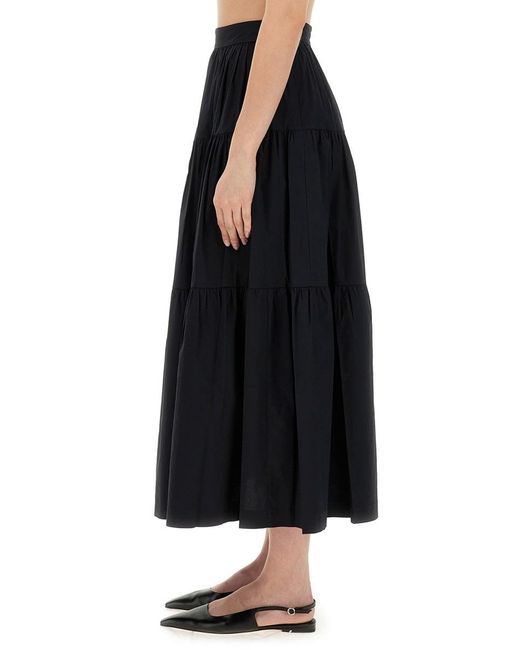 Staud Black Midi Skirt