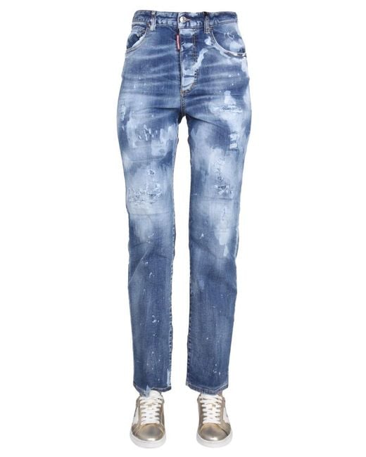 DSquared² Red Denim Jeans Cotton Elasterell Elastane