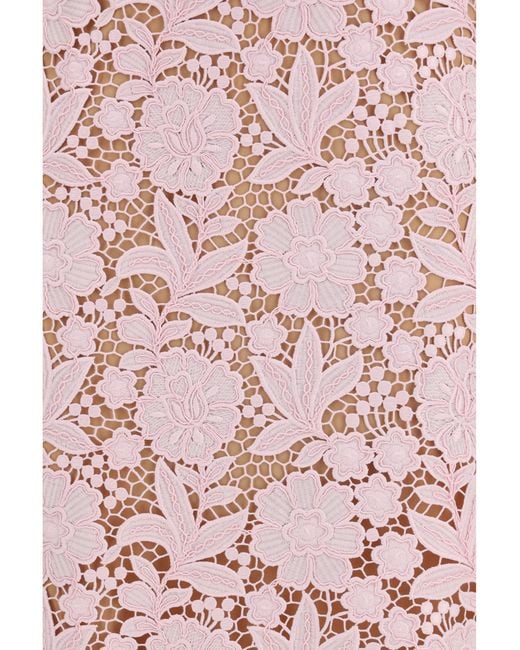 Self-Portrait Pink Lace Midi Skirt Polyester