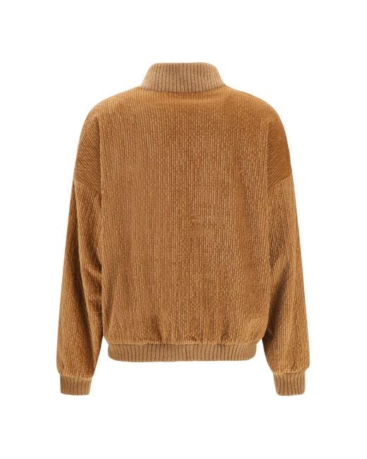 Kristina Ti Brown Corduroy Jacket With Embellished Button Closure Cotton; Modal; Spandex