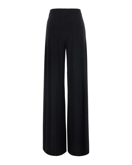 Norma Kamali Black Trousers Bias Tech Fabric Polyester