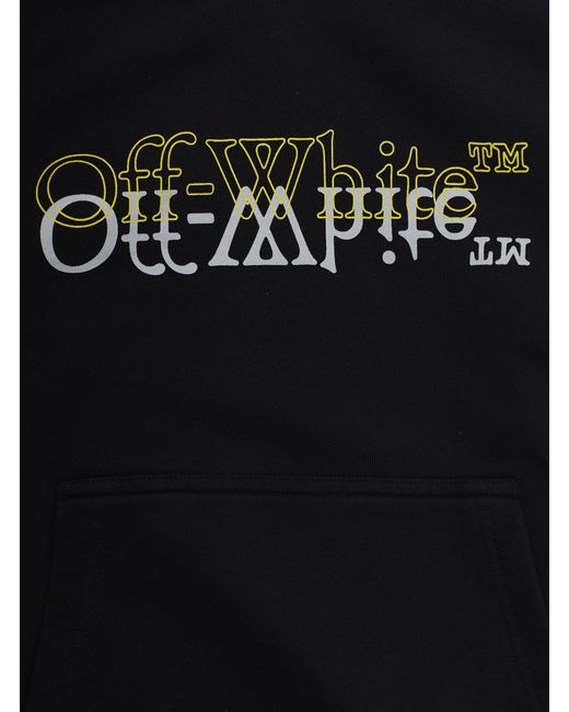 Off-White c/o Virgil Abloh Black Hoodie Big Bookish Double Cotton Hoods & Sweatshirts for men