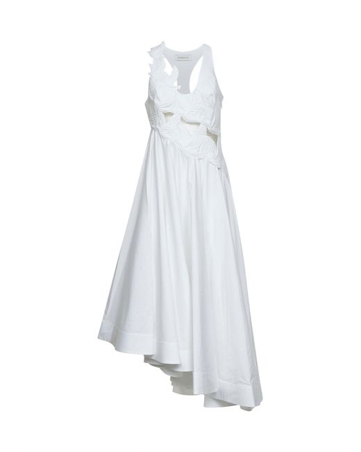 Zimmermann White Ivory Cotton Luna Applique Midi Dress