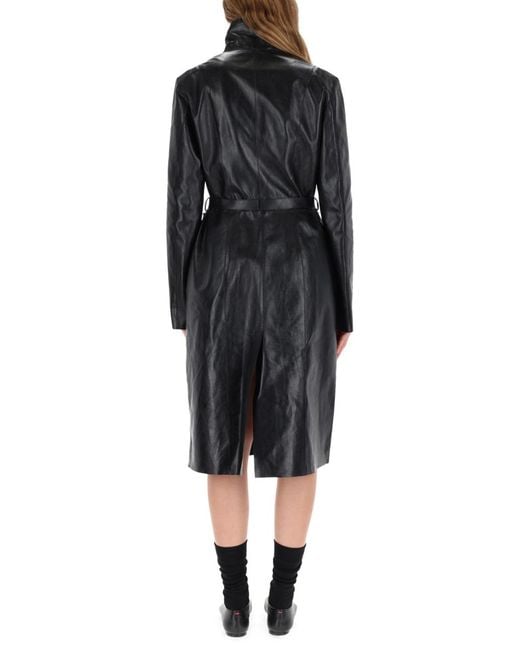 Our Legacy Black Concealed Coat Calfskin Trench & Raincoats